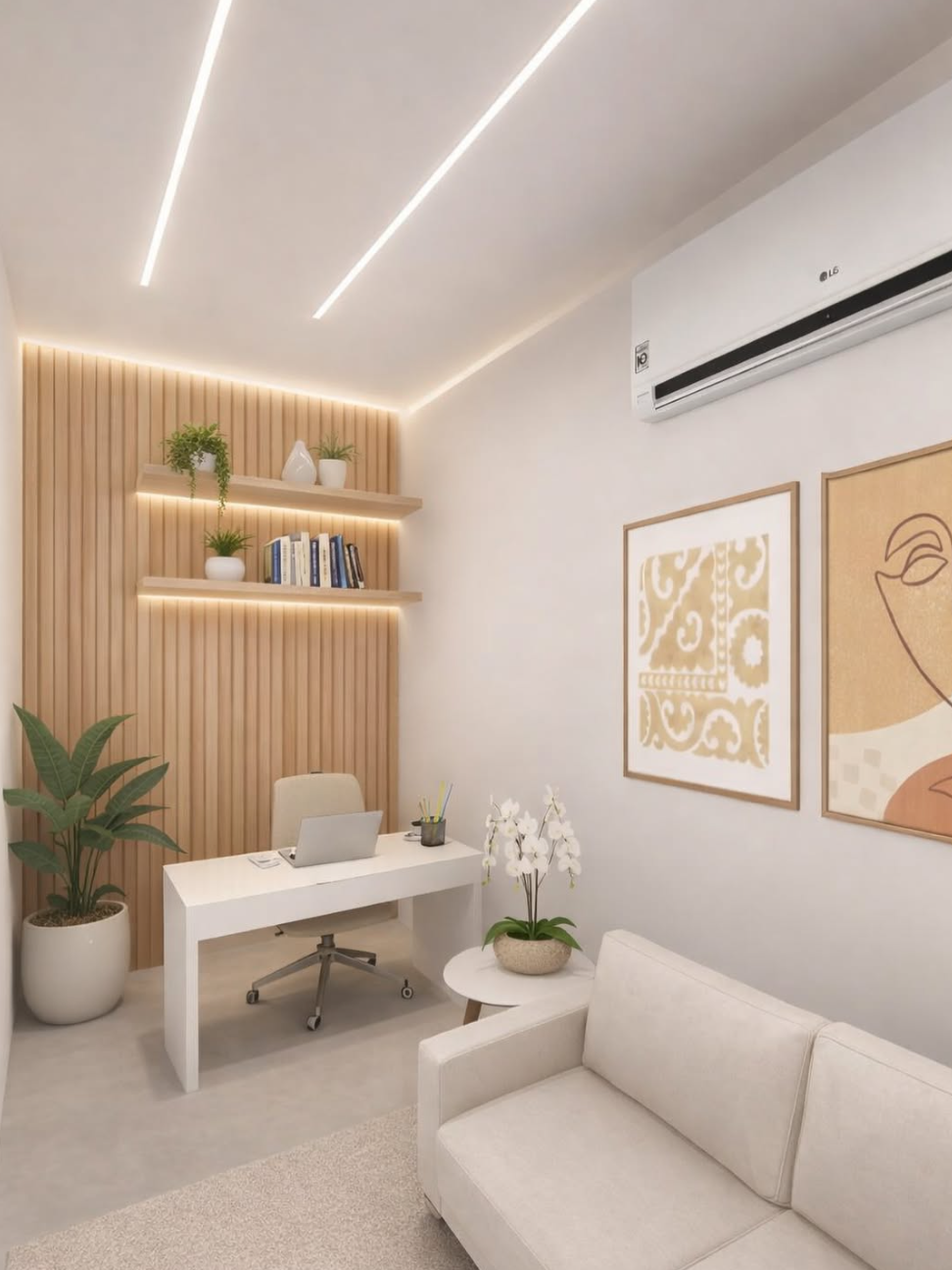 Detalhe de projeto de interiores com acabamento elegante